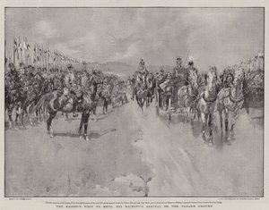 Het Bezoek van de Keizer aan Metz, De Aankomst van Zijne Majesteit op het Paradeplein door Frank Craig
