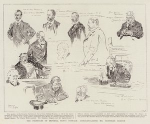 De vooruitzichten van keizerlijke penny post, felicitaties aan Mr Henniker Heaton