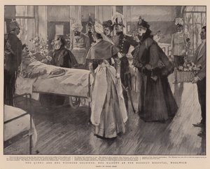 De koningin en haar gewonde soldaten, Hare Majesteit in het Herbert Hospital, Woolwich door Frank Craig