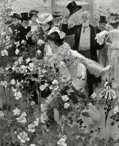 De tentoonstelling van de Royal Horticultural Society in de Temple Gardens door Frank Craig