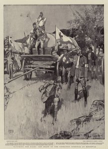 De strijd bekijken, het personeel van het Yeomanry Hospital in Roodeval door Frank Craig