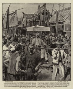 Door Prestige Alleen, Een Straatscène in Canton door Frank Dadd