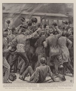 De Thuiskomst van de Sirdar, het Te Enthousiaste Welkom op Victoria Station