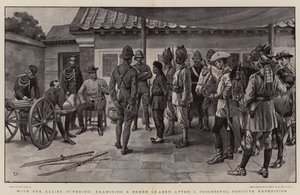 Met de bondgenoten in Peking, een Boxer-leider onderzoeken na een succesvolle strafexpeditie door Frank Dadd