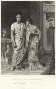 Caesar en Calphurnia, Julius Caesar, Act II, Scene II door Frank Dicksee