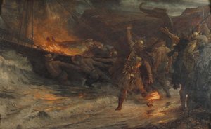 De Begrafenis van een Viking door Frank Dicksee