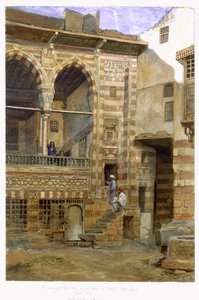 Een binnenplaats, Al Hosh, in het huis van Sheikh Sadat, Caïro, 1873 door Frank Dillon