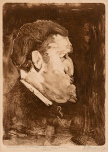 Karikatuur van William Gedney Bunce door Frank Duveneck