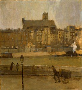 Quai de la Seine, Eglise St. Gervais, n.d. door Frank Edwin Scott