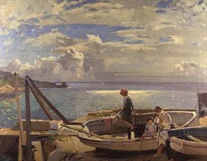 Lamorna Cove - Laatste Dag van de Vakantie door Frank Gascoigne Heath