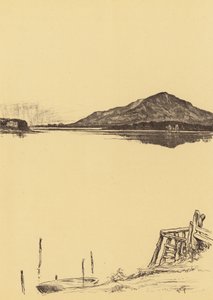 Windermere vanaf Newby Bridge (litho)