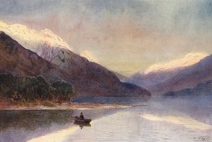 Nieuw-Zeeland: Noordfjord, Lake Te-Anau door Frank H Wright