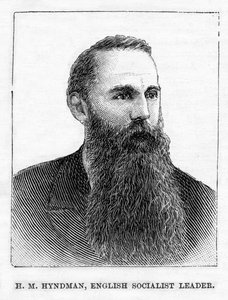 H.M. Hyndman, oprichter van de eerste Britse socialistische politieke partij, illustratie uit 
