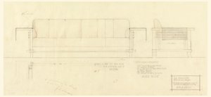 Woonkamer Davenport, Henry J. Allen Residence, Wichita, Kansas door Frank Lloyd Wright