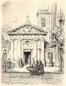 Kerk van St Denis de la Chapelle, 1915 door Frank Milton Armington