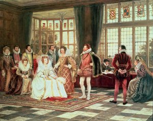 Koningin Elizabeth I (1533-1603) aan het hof