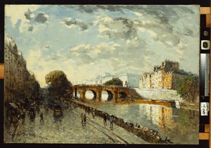 De Seine in Parijs, Quai des Augustins, 1922 door Frank Myers Boggs