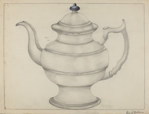 Pewter theepot door Frank Nelson