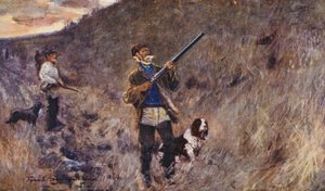 Wild Leven in Oost-Anglia: Bij de Zeedijk tijdens de vlucht, "Een beetje te hoog" (kleur litho) door Frank Southgate