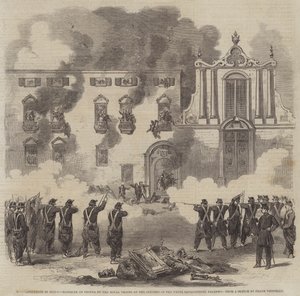 De Revolutie in Sicilië, Bloedbad van Mensen door de Koninklijke Troepen in het Klooster van de Witte Benedictijnen, Palermo