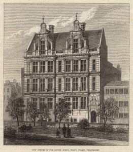 Nieuwe kantoren van de London School Board, Thames Embankment (gravure) door Frank Watkins