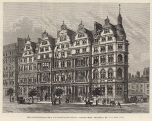 The Constitutional Club, Northumberland Avenue (gravure) door Frank Watkins