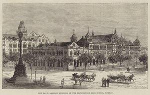 Het David Sassoon Gebouw van de Elphinstone High School, Bombay