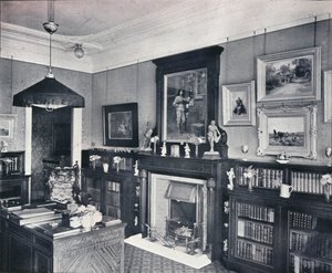 Bibliotheek van Kapitein Harvey, Hampstead door Frank William Brookman
