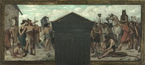Schets voor het stadhuis van het 15e arrondissement: La Patrie, tussen 1883 en 1884 (olieverf op doek) door François Alfred Delobbe