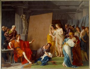 De schilder Zeuxis kiest de mooiste meisjes van Croton als model door François André Vincent