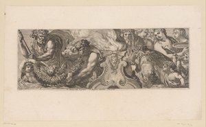 Mythologische voorstelling met goden in verering rond een altaar in het water door François Bignon