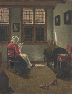 Een vrouw die leest, naar Pieter Janssens Elinga