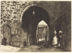 De poort van St. Malo in Dinan door François Bonvin
