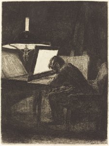 De graveur door François Bonvin
