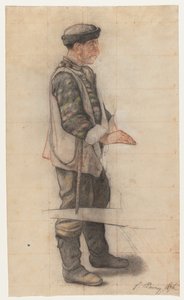 De Brancarddrager (Studie voor "Le Couvreur tombé") door François Bonvin