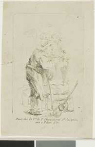 Een slecht geklede boer door François Boucher