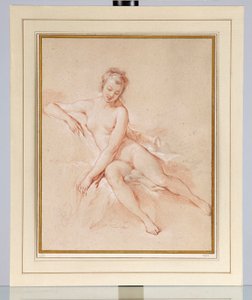Zittende Vrouwelijke Naakt door François Boucher
