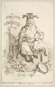 Chinese Muzikant, 1738-45 door François Boucher
