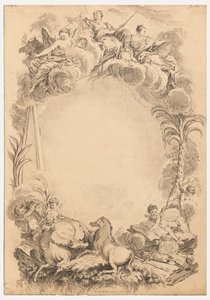 Ontwerp voor een wapenschild ter ere van William Earl Cowper (ca. 1665-1723) door François Boucher