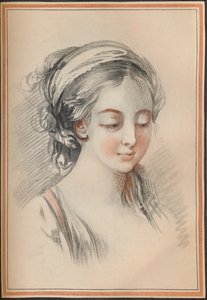 Hoofd van een Meisje, ca. 1746 door François Boucher