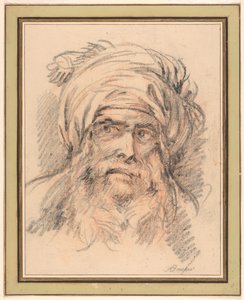 Hoofd van een man met tulband door François Boucher