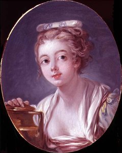 Hoofd van een meisje, of De Melkmeid door François Boucher