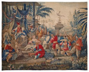 Louis XVI wandtapijt "aux Chinoiserie", Aubusson, laatste kwart van de 18e eeuw