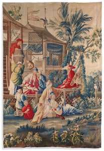Louis XVI tapijt "aux Chinoiserie", Aubusson, laatste kwart van de 18e eeuw door François Boucher