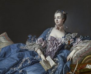 Portret van de Markiezin de Pompadour 1721-1764, ca 1758 door François Boucher