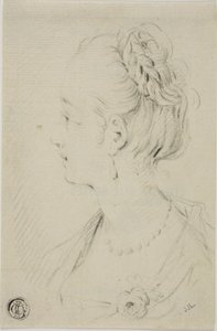 Profielbuste van jonge vrouw door François Boucher
