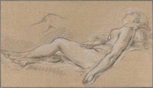 Liggende Nimf door François Boucher