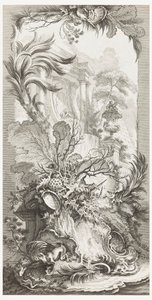 Rocaille (rococo ontwerp), in Nouveaux morceaux pour des paravents (Nieuwe concepten voor schermen) door François Boucher