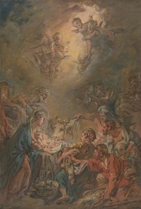 De aanbidding van de herders door François Boucher