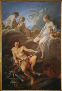 Venus vraagt Vulcanus om wapens voor Aeneas door François Boucher